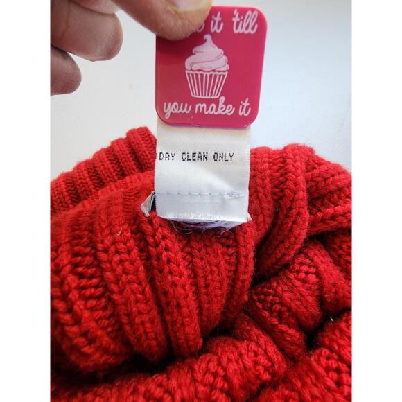 Vintage WilliSmith Sweater Womens Small Red Merino Wool Turtleneck Rib Knit 90s - Picture 9 of 10